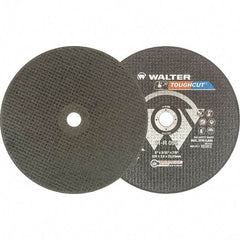 WALTER Surface Technologies - 9" 30 Grit Aluminum Oxide Cutoff Wheel - 3/32" Thick, 7/8" Arbor, 6,600 Max RPM, Use with Angle Grinders - Americas Industrial Supply