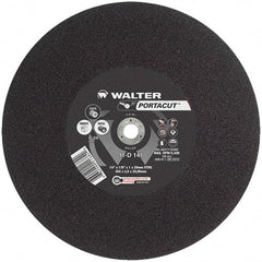 WALTER Surface Technologies - 14" 24 Grit Aluminum Oxide Cutoff Wheel - 1/8" Thick, 20mm Arbor, 5,400 Max RPM, Use with Electric & Gas Powered Saws - Americas Industrial Supply