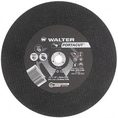 WALTER Surface Technologies - 12" 24 Grit Aluminum Oxide Cutoff Wheel - 1/8" Thick, 20mm Arbor, 6,300 Max RPM, Use with Electric & Gas Powered Saws - Americas Industrial Supply