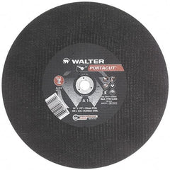 WALTER Surface Technologies - 14" 24 Grit Aluminum Oxide Cutoff Wheel - 1/8" Thick, 20mm Arbor, 5,400 Max RPM, Use with Electric & Gas Powered Saws - Americas Industrial Supply