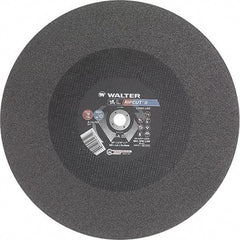 WALTER Surface Technologies - 20" 24 Grit Aluminum Oxide Cutoff Wheel - 3/16" Thick, 1" Arbor, 3,000 Max RPM, Use with Stationary Tools - Americas Industrial Supply