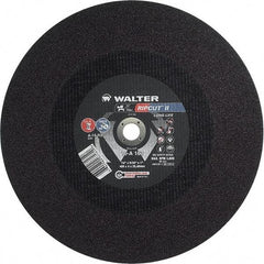 WALTER Surface Technologies - 16" 24 Grit Aluminum Oxide Cutoff Wheel - 5/32" Thick, 1" Arbor, 3,800 Max RPM, Use with Stationary Tools - Americas Industrial Supply
