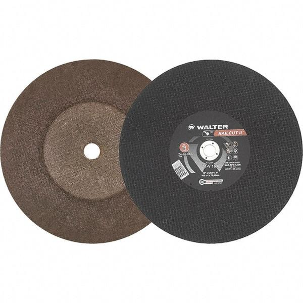 WALTER Surface Technologies - 16" 24 Grit Aluminum Oxide Cutoff Wheel - 5/32" Thick, 1" Arbor, 4,700 Max RPM, Use with Electric & Gas Powered Saws - Americas Industrial Supply