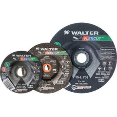 WALTER Surface Technologies - 3" Diam x 3/8" Hole, 36 Grit Surface Grinding Wheel - Aluminum Oxide/Silicon Carbide Blend, Resinoid Bond - Americas Industrial Supply