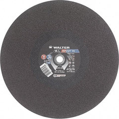 WALTER Surface Technologies - 20" 24 Grit Aluminum Oxide Cutoff Wheel - 3/16" Thick, 1" Arbor, 3,000 Max RPM, Use with Stationary Tools - Americas Industrial Supply