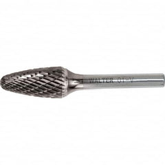 WALTER Surface Technologies - 5/16" Cut Diam, 1/4" Shank Diam, Tree Head Double Cut Burr - Carbide, 5/8" LOC - Americas Industrial Supply