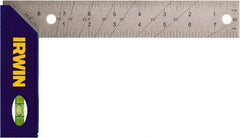 Irwin - 8" Blade Length ABS Plastic (Handle) & Stainless Steel (Blade) Square - Americas Industrial Supply