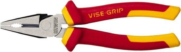 Irwin - 7" OAL, 1-1/2" Jaw Length, Side Cutting High Leverage Pliers - Combination Jaw - Americas Industrial Supply