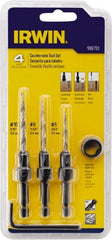 Irwin - 4 Piece, 5/16 to 7/16" Head Diam, Single End Countersink Set - Americas Industrial Supply