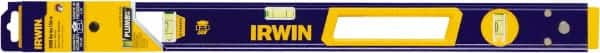 Irwin - Magnetic 24" Long 3 Vial Box Beam Level - Aluminum, Blue/Yellow, 1 Level & 2 Plumb Vials - Americas Industrial Supply