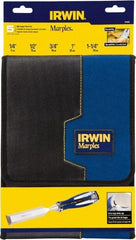 Irwin - 5 Piece Wood Chisel Set - Acetate, Sizes Included 1/4 to 1-1/4" - Americas Industrial Supply