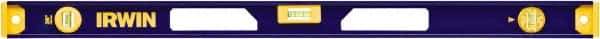 Irwin - 36" Long 3 Vial I-Beam Level - Aluminum, Blue/Yellow, 1 Plumb & 2 Level Vials - Americas Industrial Supply