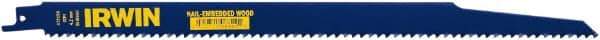 Irwin Blades - 12" Long, Bi-Metal Reciprocating Saw Blade - Tapered Profile, 6 TPI, Toothed Edge, Tang Shank - Americas Industrial Supply
