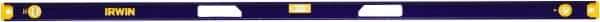 Irwin - 72" Long 3 Vial I-Beam Level - Aluminum, Blue/Yellow, 1 Plumb & 2 Level Vials - Americas Industrial Supply