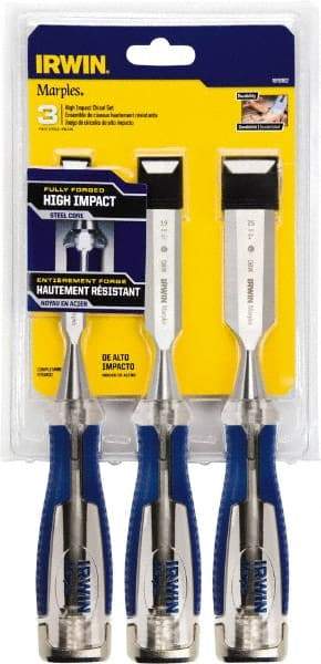 Irwin - 3 Piece Wood Chisel Set - Acetate, Sizes Included 1/2 to 1" - Americas Industrial Supply