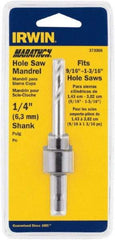 Irwin Blades - 9/16 to 1-3/16" Tool Diam Compatibility, Hex Shank, Steel Integral Pilot Drill, Hole Cutting Tool Arbor - 3/8" Min Chuck, Hex Shank Cross Section, Quick-Change Attachment, For Hole Saws - Americas Industrial Supply