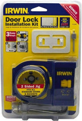 Irwin Blades - 7 Piece, 2-3/8" to 2-3/4" Saw Diam, Door-Lock Installation Hole Saw Kit - Bi-Metal, Includes 2 Hole Saws - Americas Industrial Supply