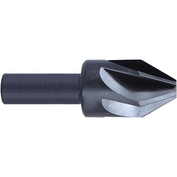 Melin Tool - 3/8" Head Diam, 1/4" Shank Diam, 6 Flute 82° High Speed Steel Countersink - Americas Industrial Supply