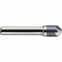 Melin Tool - 1/2" Head Diam, 3/8" Shank Diam, 6 Flute 120° Solid Carbide Countersink - Americas Industrial Supply