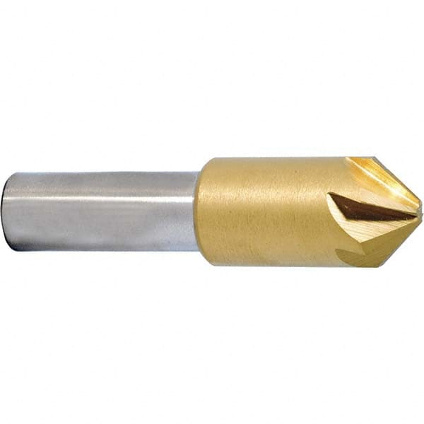 Melin Tool - 1/4" Head Diam, 1/4" Shank Diam, 6 Flute 100° Cobalt Countersink - Americas Industrial Supply