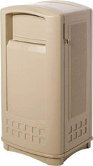 Rubbermaid - 35 Gal Beige Rectangle Decorative Waste Receptacle With Top - 1,044mm High x 543.56mm Long x 515.62mm Wide - Americas Industrial Supply