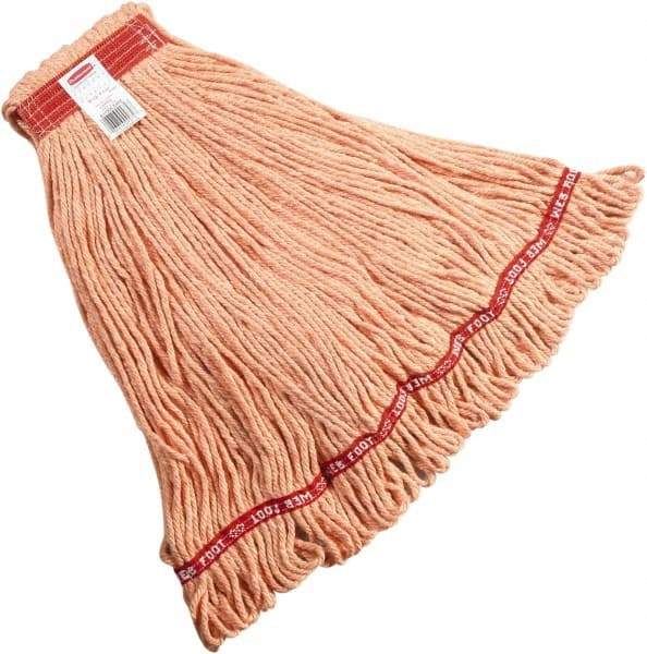 Rubbermaid - 5" Red Head Band, Large Blended Fiber Loop End Mop Head - 4 Ply, Clamp Jaw Connection - Americas Industrial Supply
