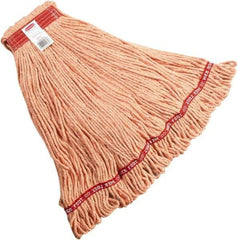 Rubbermaid - 5" Red Head Band, Large Blended Fiber Loop End Mop Head - 4 Ply, Clamp Jaw Connection - Americas Industrial Supply