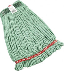 Rubbermaid - Green Head Band, Medium Blended Fiber Loop End Mop Head - Clamp Jaw & Side Loading Connection - Americas Industrial Supply