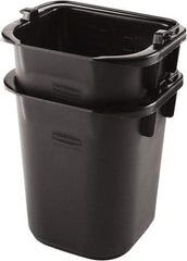 Rubbermaid - 5 Qt, 215.9mm High, Plastic Rectangular Black Single Pail - Handle Included, 190.5mm Top Length x 234.95mm Top Width - Americas Industrial Supply