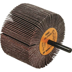WALTER Surface Technologies - 3" Diam x 2" Face Width, Medium Aluminum Oxide Coated Mounted Flap Wheel - 1/4" Shank Mount, 80 Grit, Cloth Backing, 11,000 Max RPM - Americas Industrial Supply