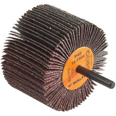 WALTER Surface Technologies - 3" Diam x 2" Face Width, Coarse Aluminum Oxide Coated Mounted Flap Wheel - 1/4" Shank Mount, 40 Grit, Cloth Backing, 11,000 Max RPM - Americas Industrial Supply