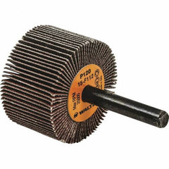 WALTER Surface Technologies - 1-1/2" Diam x 3/8" Face Width, Fine Aluminum Oxide Coated Mounted Flap Wheel - 1/4" Shank Mount, 120 Grit, Cloth Backing, 25,000 Max RPM - Americas Industrial Supply