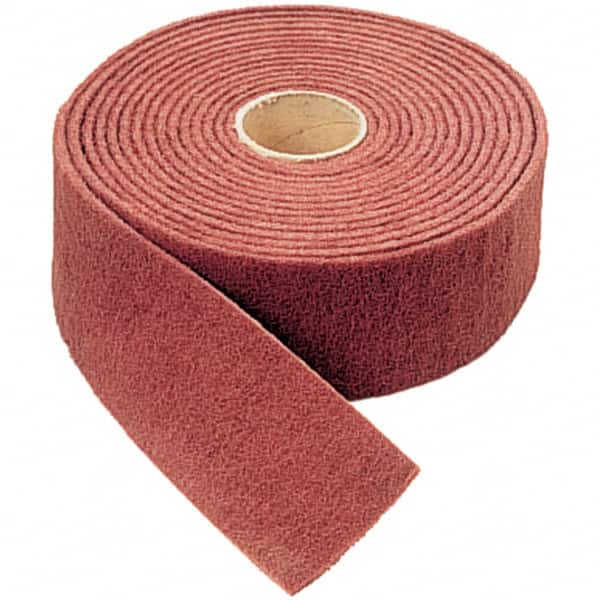 WALTER Surface Technologies - 30' Long x 4" Wide Nonwoven Roll - Medium Grade, Maroon, Aluminum Oxide - Americas Industrial Supply