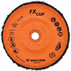 WALTER Surface Technologies - 5" Aluminum Oxide Deburring Disc - 5/8" Shank Diam, 5/8-11 Threaded Center Hole, Arbor Connection, 10,500 Max RPM - Americas Industrial Supply