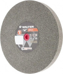 WALTER Surface Technologies - 60 Grit Aluminum Oxide Bench & Pedestal Grinding Wheel - 10" Diam x 1" Hole x 1" Thick, 2500 Max RPM, Fine Grade, Vitrified Bond - Americas Industrial Supply