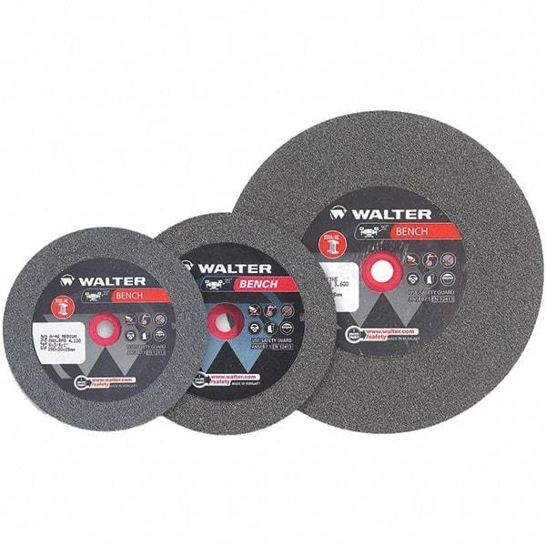 WALTER Surface Technologies - 46 Grit Aluminum Oxide Bench & Pedestal Grinding Wheel - 8" Diam x 1" Hole x 1" Thick, 3600 Max RPM, Medium Grade, Vitrified Bond - Americas Industrial Supply