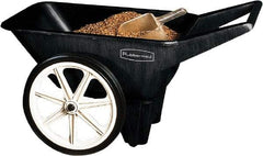 Rubbermaid - 3.5 Cu Ft, 200 Lb Capacity Wheelbarrow with Semi-Pneumatic Wheel - 47" Long x 27-1/2" Wide x 24-3/4" High, Black - Americas Industrial Supply