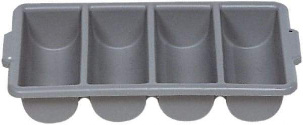 Rubbermaid - 4 Compartment, 21-1/4 Inch Wide x 11-1/2 Inch Deep x 3-3/4 Inch High, Cutlery Bin - Plastic, Gray - Americas Industrial Supply