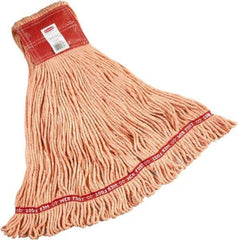 Rubbermaid - 5" Red Head Band, Large Blended Fiber Loop End Mop Head - Clamp Jaw Connection - Americas Industrial Supply