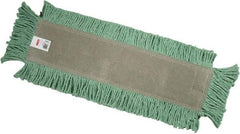 Rubbermaid - 24" Long x 5" Wide Cotton/Synthetic Dust Mop Head - Envelope Connection, Green, Cut-End Head - Americas Industrial Supply