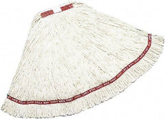 Rubbermaid - 1" Red Head Band, Large Blended Fiber Loop End Mop Head - 4 Ply, Side Loading Connection - Americas Industrial Supply