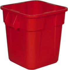 Rubbermaid - 28 Gal Red Square Trash Can - Polyethylene, 572mm High x 546.1mm Long x 546.1mm Wide - Americas Industrial Supply