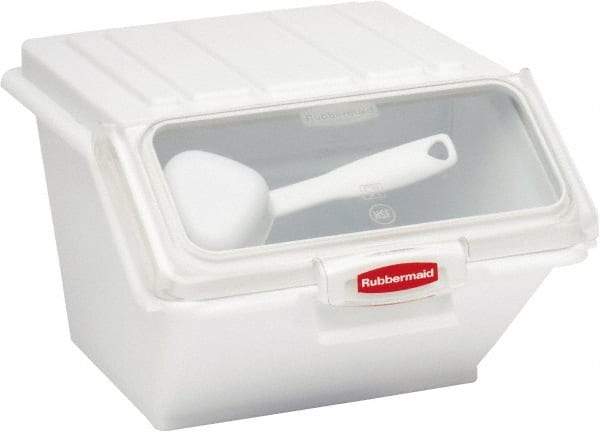 Rubbermaid - Rectangular, White Food Bin - 8-1/2" High x 11.8" Wide x 15" Long - Americas Industrial Supply