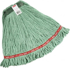 Rubbermaid - Green Head Band, Medium Blended Fiber Loop End Mop Pad - Quick Change Connection - Americas Industrial Supply