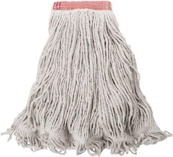 Rubbermaid - 1" Red Head Band, Large Blended Fiber Loop End Mop Head - Side Loading Connection - Americas Industrial Supply
