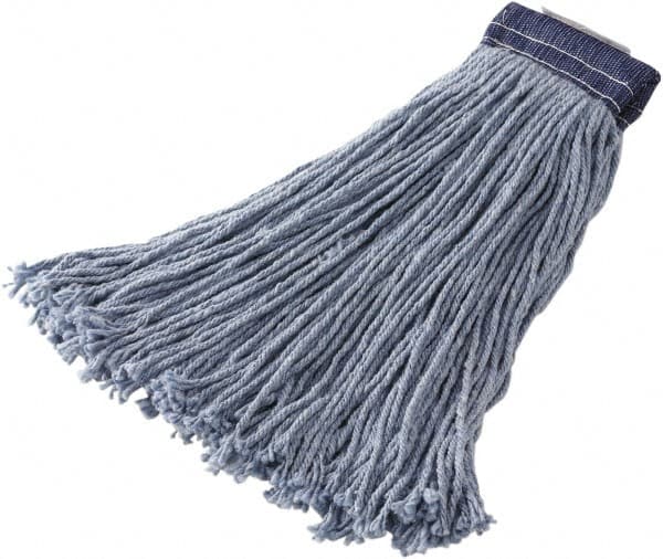 Rubbermaid - 1" Blue Head Band, Small Blended Fiber Cut End Mop Head - 4 Ply, Side Loading Connection - Americas Industrial Supply