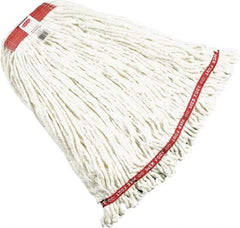 Rubbermaid - Red Head Band, Large Blended Fiber Loop End Mop Head - 4 Ply, Screw On Connection - Americas Industrial Supply