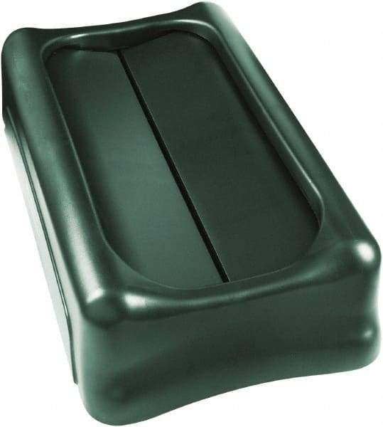 Rubbermaid - Rectangle Lid for Use with Rectangular Trash Cans - Green, For Slim Jim Trash Cans - Americas Industrial Supply