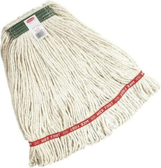 Rubbermaid - Green Head Band, Medium Blended Fiber Loop End Mop Head - 4 Ply, Screw On Connection - Americas Industrial Supply