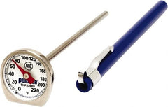 Rubbermaid - 0 to 220°F, Dial Pocket Thermometer - Stainless Steel - Americas Industrial Supply